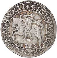 trojak 1565, Wilno, Kurp. 846 R3, Gum. 623, T. 15, moneta z cytatem z psalmu zwana trojakiem szyde..
