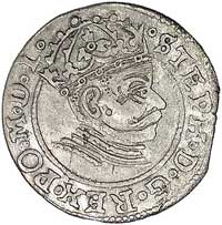 grosz 1581, Ryga, odmiana z pełną datą po bokach herbu Rygi, Kurp. 427 R1, Gum. 808, minimalna wad..