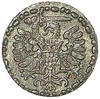 denar 1582?, Gdańsk, Kurp. 368 R3, Gum. 786, ładna moneta wybita uszkodzonym stemplem