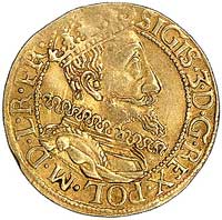 dukat 1610, Gdańsk, podobny jak H-Cz. 1266 R ale bez kropki nad łapą niedźwiedzia, Fr. 10, złoto, ..