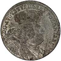 dwuzłotówka (8 groszy) 1753, Lipsk, odmiana z bardzo dużym popiersiem bez liter E-C, Kam. 849 R2, ..