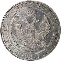 3/4 rubla = 5 złotych 1837, Petersburg, odmiana w ogonie orła 9 piór i 3 żołędzie po 1. parze list..
