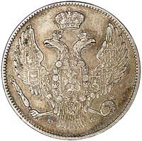 30 kopiejek = 2 złote 1837, Warszawa, odmiana z krótkim i węższym ogonem Orła i zwykłą dwójką w na..