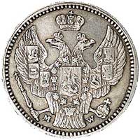 20 kopiejek = 40 groszy 1850, Warszawa, odmiana- gałązki lauru i dębu związane podwójnie i po obu ..