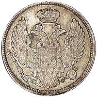 15 kopiejek = 1 złoty 1836, Warszawa, odmiana z kreską ułamkową, ogon orła ma 9 piór, Plage 405, ł..