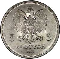 5 złotych 1931, Warszawa, Nike, Parchimowicz 114 d, rzadka i ładnie zachowana moneta