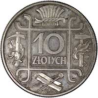 10 złotych 1934, Klamry, wypukły napis PRÓBA, Parchimowicz P-160 a, wybito 100 sztuk, srebro, 17.9..