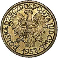 2 złote 1958, na rewersie wypukły napis PRÓBA, Parchimowicz P-223 a, mosiądz, 8.56 g, wybito 100 s..