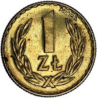 1 złoty 1949, na rewersie wypukły napis PRÓBA, P