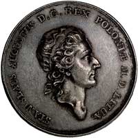Stanisław August Poniatowski - medal autorstwa J. F. Holzhaeussera wybity około roku 1770 przeznac..