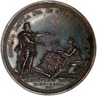 Piotr I - medal na zdobycie Arensburga 1709 r., Aw: Popiersie cara w zbroi i płaszczu w prawo i na..