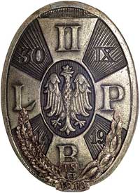 owalna odznaka na nakrętkę II Brygady Legionów Polskich wydana dla Komendy II Brygady przez Centra..