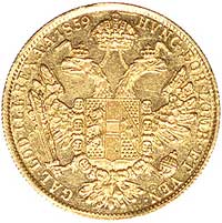dukat 1859, Wiedeń, Herinek 82, Fr. 388, złoto, 3.49 g