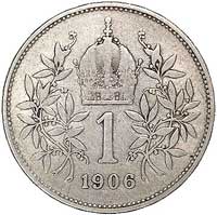 1 korona 1906, Wiedeń, Herinek 799, bardzo rzadka