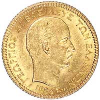 Jerzy I 1863-1913, 20 drachm 1884, Fr. 18, złoto, 6.45 g