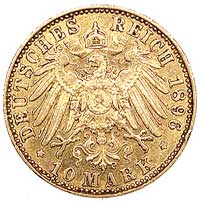 10 marek 1896, Berlin, Fr.3781, złoto, 3.95 g, minimalnie uszkodzony rant