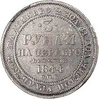 3 ruble 1844, Petersburg, Uzdenikow 409, Fr. 143, platyna, 10.26 g