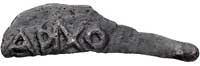 Olbia, moneta brązowa w kształcie delfina, 300-100 pne, napis APIXO, Sear-Szaivert 1871, Anochin 21