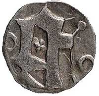 Puta z Castolovic 1422-1435, halerz, Aw: Litera G, Rw: Kroczący lew, Fbg. 461 (782)