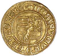 goldgulden (1455)-Krzemnica, Aw: Tarcza herbowa i napis LADISLAVS D G R VNGARIE, Rw: Święty Ładysł..