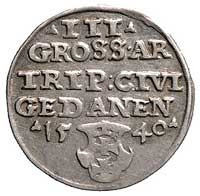 trojak 1540, Gdańsk, odmiana napisu PRV, Kurp. 523 R1, Gum. 573