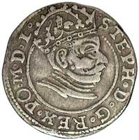 grosz 1581, Ryga, odmiana z pełną datą po bokach herbu Rygi, Kurp. 427 R1, Gum. 808, patyna