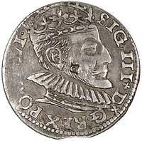 trojak 1590, Ryga, bardzo rzadka odmiana z dużą głową króla, Kurp. 2500 R3, Gum. 1450, na twarzy k..