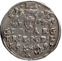 trojak 1597, Wilno, odmiana z głową wołu przebit