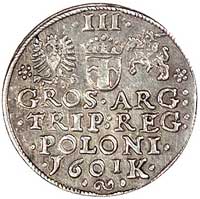 trojak 1601, Kraków, odmiana- popiersie króla w lewo, Wal. XCI 5, Kurp. 1256 R4