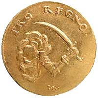 dukat koronacyjny 1697, Aw: Ręka z szablą, Rw: Napisy, Merseb. 1400, Fr. 2830, złoto, 3,30 g