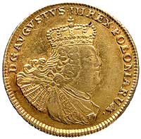 5 talarów (august d’or) 1756, Lipsk, H-Cz. 2913 R2, Fr. 2859, złoto, 6,61 g, ładnie zachowany egze..