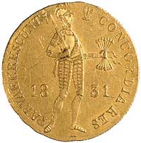 dukat 1831, Warszawa, odmiana z kropką przed pochodnią, Plage 269, Fr. 114, złoto, 3,48 g, ładnie ..