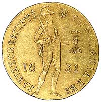 dukat 1831, Warszawa, odmiana z kropką przed pochodnią, Plage 269, Fr. 114, złoto, 3,48 g