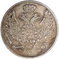 30 kopiejek = 2 złote 1837, Warszawa, odmiana- ogon orła krótki i wąski, Plage 376