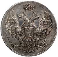 30 kopiejek = 2 złote 1840, Warszawa, odmiana bez kropki po dacie i środkowe pióro w ogonie orła n..