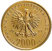 2.000 złotych 1977, Warszawa, Fryderyk Chopin, Parchimowicz 342, złoto, 8.05 g, rzadkie