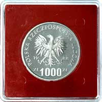 1.000 złotych 1988, Jadwiga, na rewersie wypukły napis PRÓBA, Parchimowicz P-495, wybito 2500 sztu..