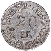 Grodno, 1 Spółka Gastronomiczna przy hotelu Europa, pieniądz zastępczy o nominale 20 złotych 1922 ..