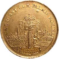 medal autorstwa Jana Höhna jun., wybity z okazji koronacji pary królewskiej w 1676 r., Aw: W ozdob..