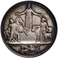 Wystawa w Szamotułach- medal autorstwa C. Loosa 1868 r., Aw: Stojące postacie w strojach antycznyc..