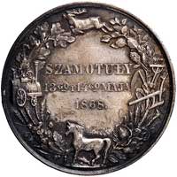 Wystawa w Szamotułach- medal autorstwa C. Loosa 1868 r., Aw: Stojące postacie w strojach antycznyc..