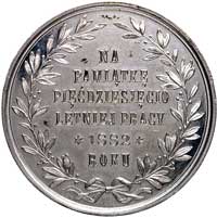 Alojzy Żółkowski-medal niesygnowany 1882 r., Aw: Popiersie na wprost i napis u góry, Rw: Napis w w..