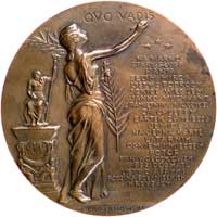 Henryk Sienkiewicz- medal autorstwa W. Trojanowskiego 1900 r., Aw: Popiersie pisarza w lewo i napi..