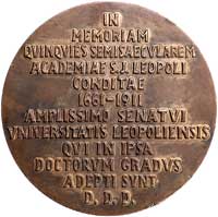 250 lat Uniwersytetu Jana Kazimierza- medal autorstwa Tadeusza Błotnickiego 1911 r., Aw: Popiersie..