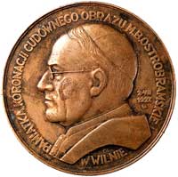 koronacja obrazu Matki Boskiej Ostrobramskiej- medal autorstwa J. Aumillera 1927 r., Aw: Popiersie..