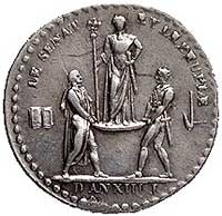 medalik autorstwa Jeuffroya z okazji koronacji Napoleona na cesarza 1804 r., Aw: Głowa cesarza w p..