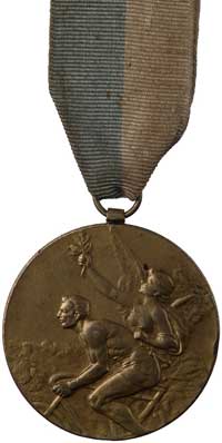 medal pamiątkowy na wstążce za zajęcie I miejsca w wyścigu na 20 km rozegranym w 1930 roku we Lwow..