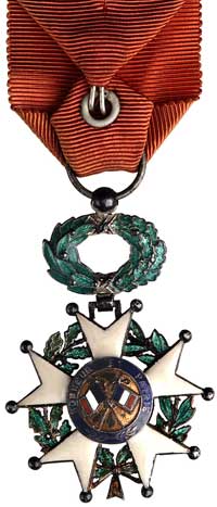 IV Republika -Legia Honorowa - krzyż oficerski, srebro złocone, emalia biała, zielona i niebieska,..
