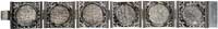bransoletka złożona z sześciu kwadratowych elementów z wprawionymi w nie trojakami -1592 Malbork, ..