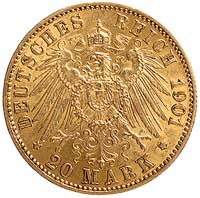 Fryderyk I 1871-1904, 20 marek 1901, Berlin, J. 181, Fr. 3749, złoto, 7.94 g, moneta wybita z okaz..